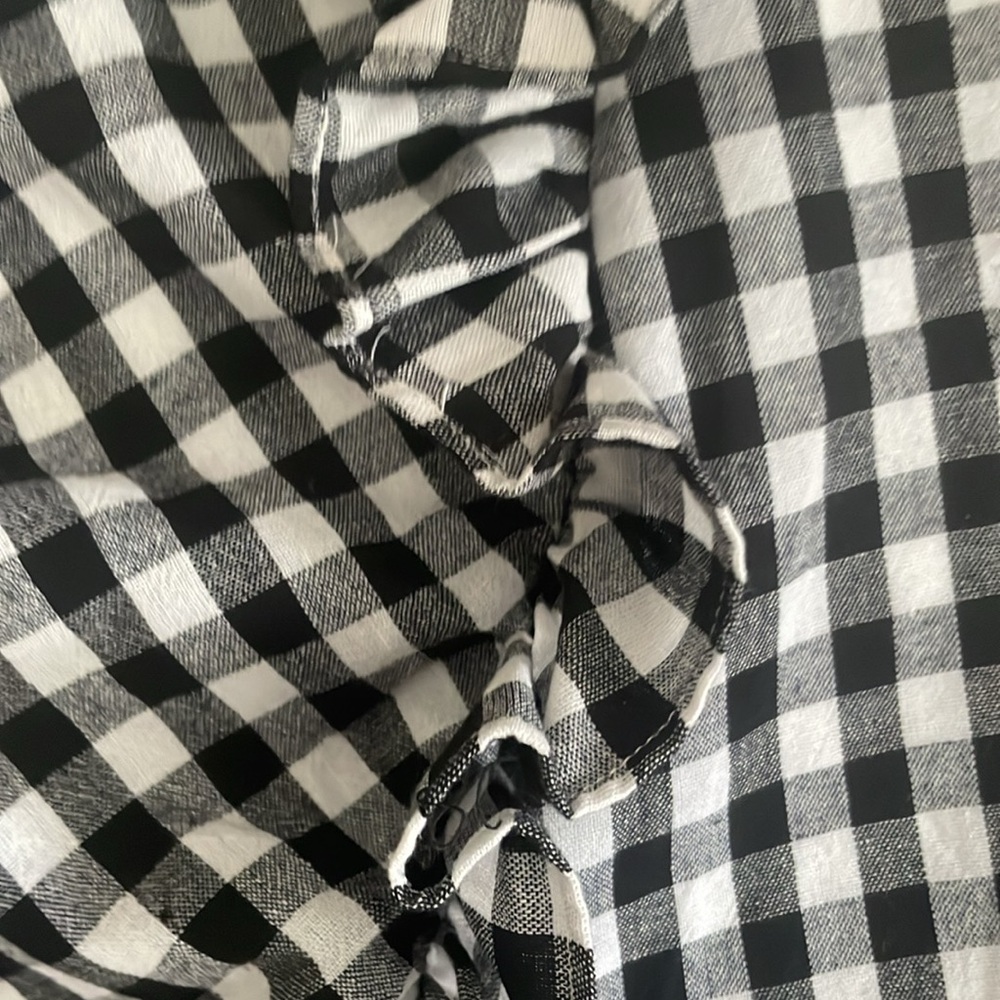 Hyfve Black and White Gingham Riffle mini skirt size medium. - Picture 3 of 3